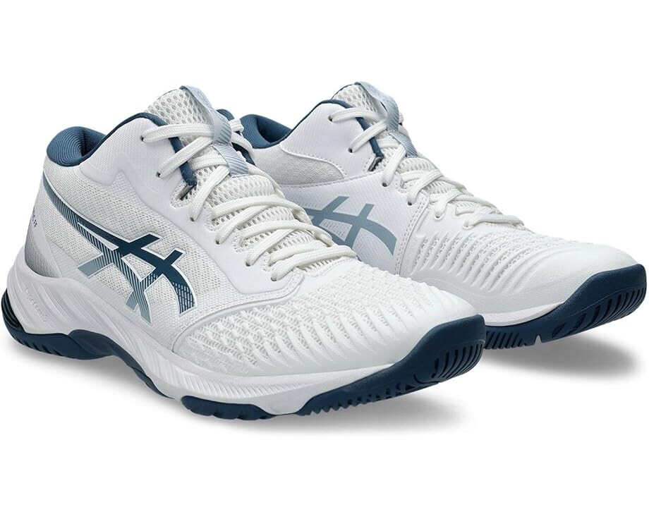 

Кроссовки ASICS Netburner Ballistic FF MT 3 Volleyball Shoe, цвет White/Vintage Indigo