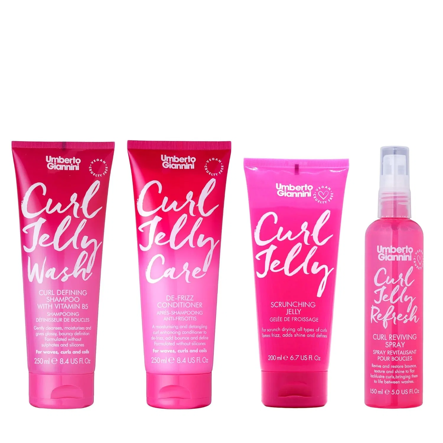 Набор для вьющихся волос Umberto Giannini Curl Jelly Hair Kit, 4 предмета Umberto Giannini