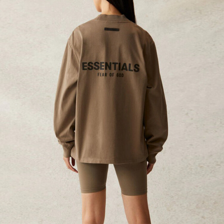 Футболка унисекс серо-коричневый Fear Of God Essentials, коричневый — фото 4