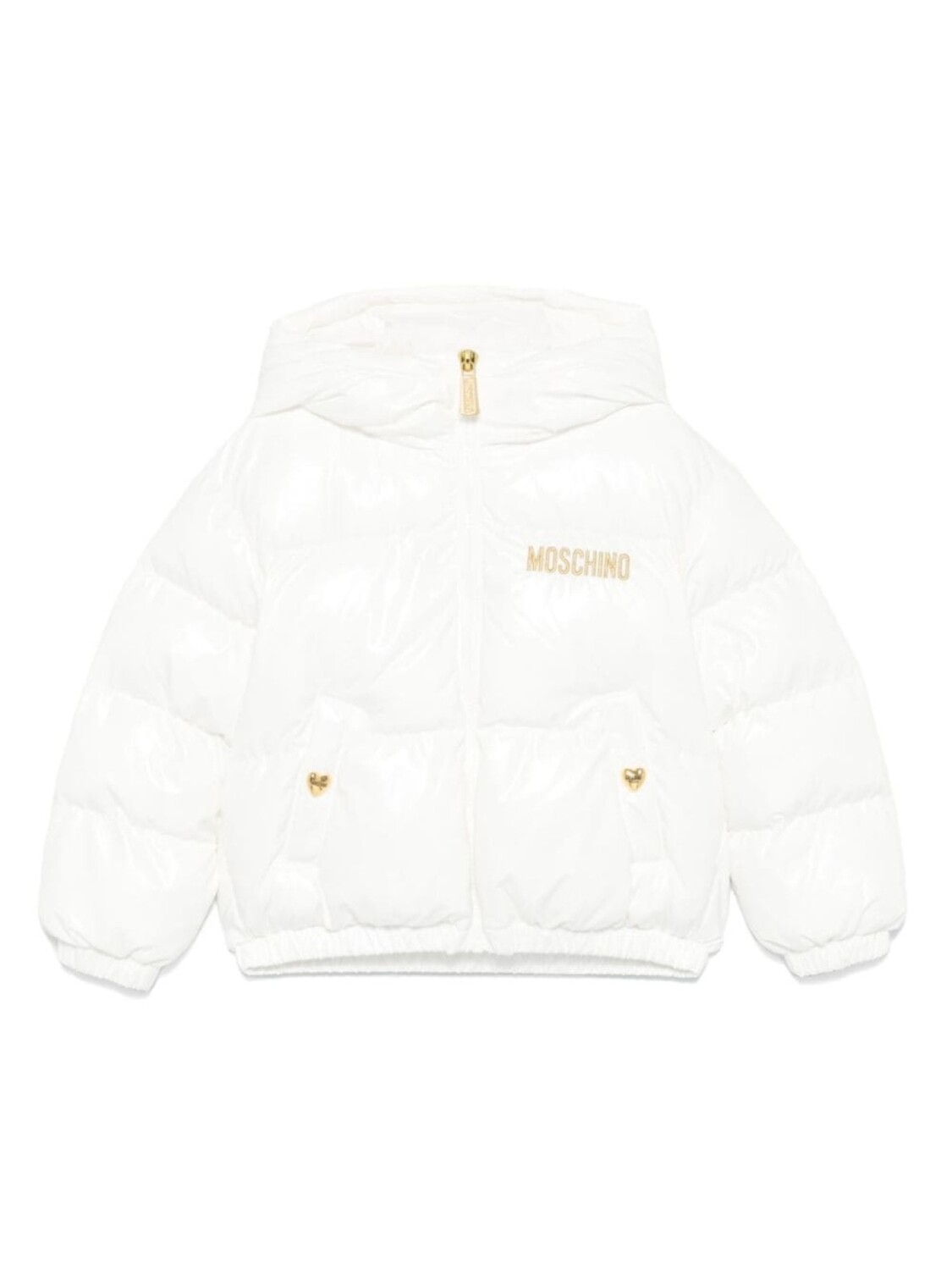 

Moschino Kids куртка с вышитым логотипом, белый