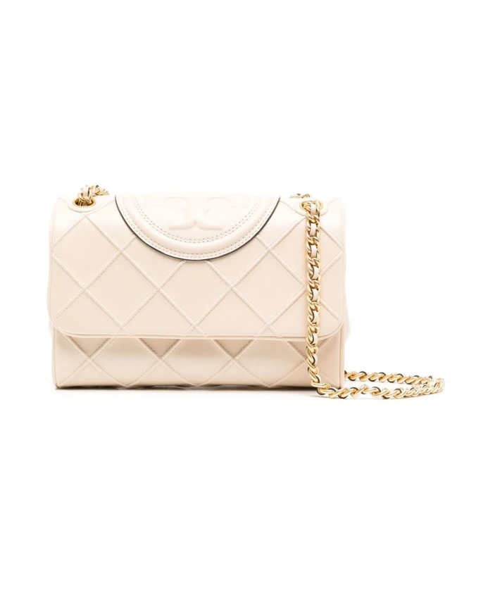 

Кожаный кошелек с декоративной строчкой Tory Burch, бежевый