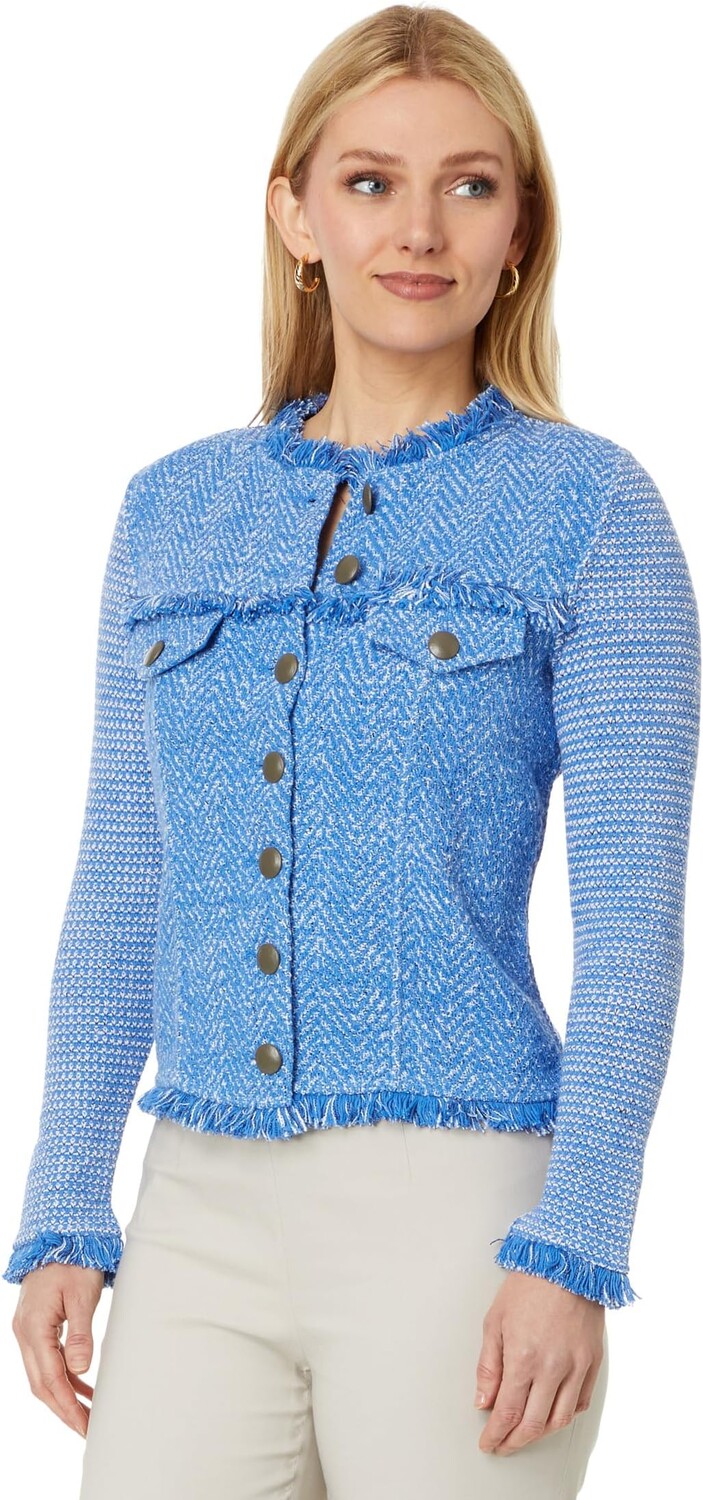 

Куртка NIC+ZOE Utility Fringe Mix Knit Jacket, цвет True Blue