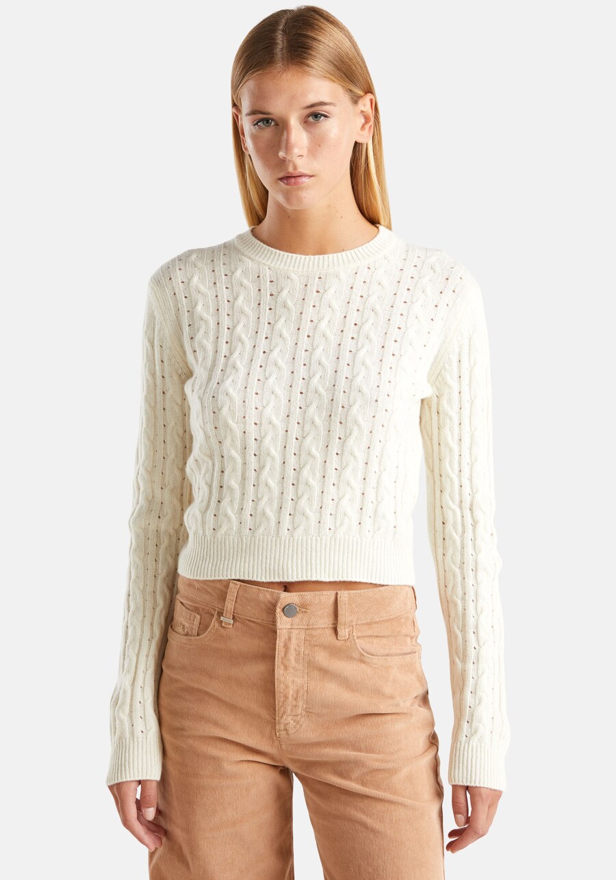 

Тонкий вязаный свитер UNITED COLORS OF BENETTON Sweater, белый