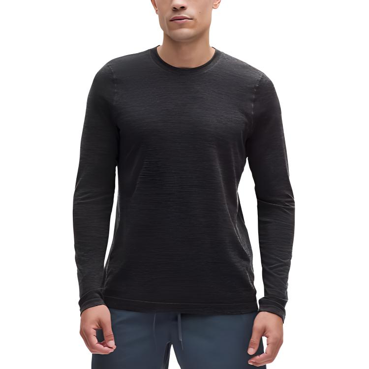 

Мужская футболка с длинным рукавом Seamless Blend Lululemon, черный/белый