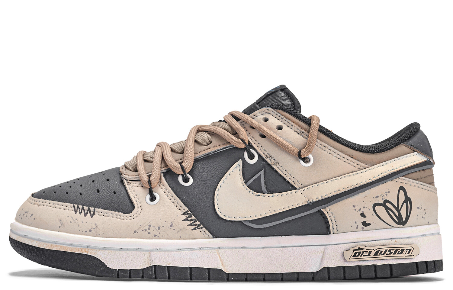 

Кроссовки Nike Dunk Skateboard Shoes Women's Low-Top Brown Black