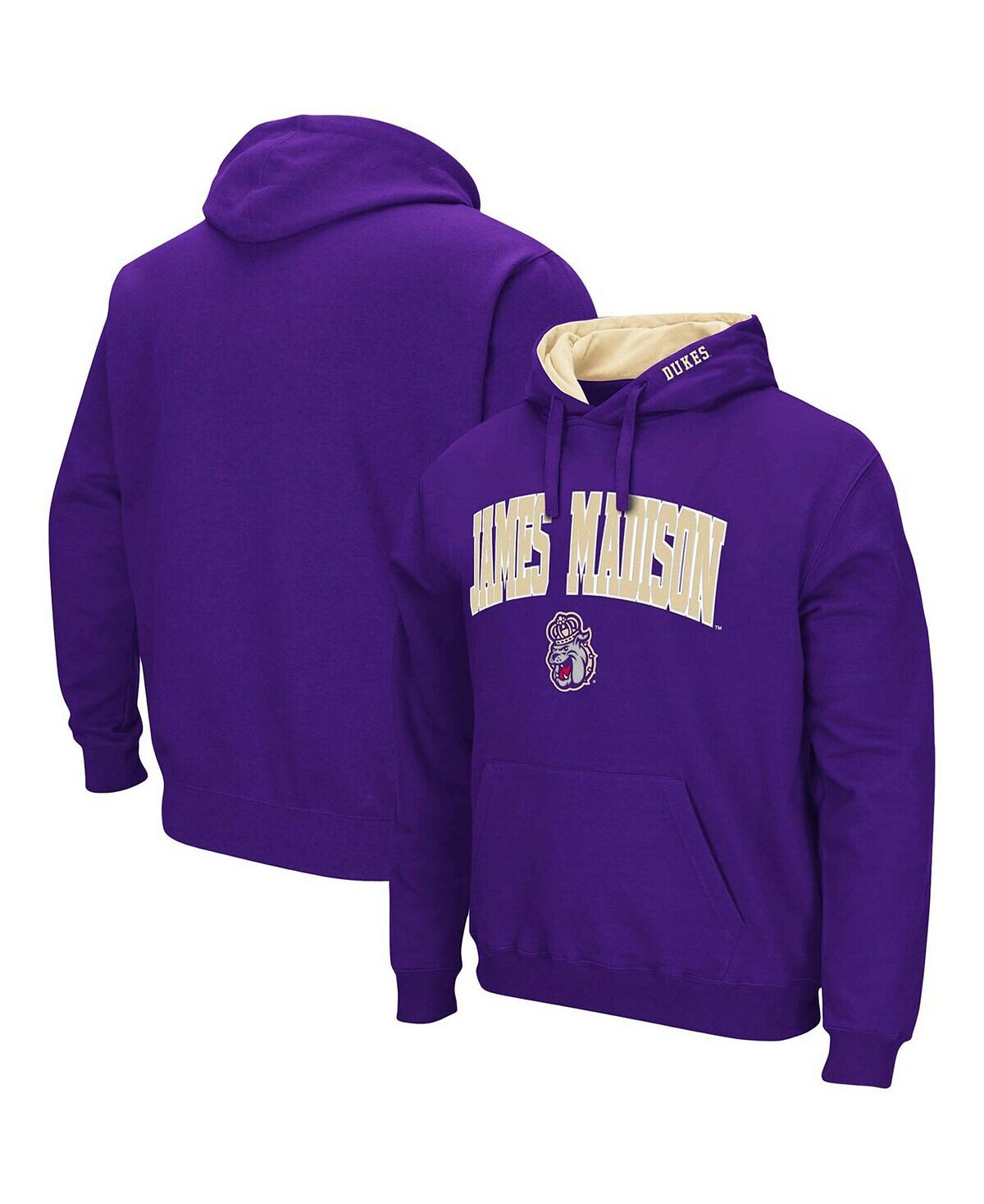 

Мужской фиолетовый пуловер с капюшоном James Madison Dukes Arch и Logo Colosseum
