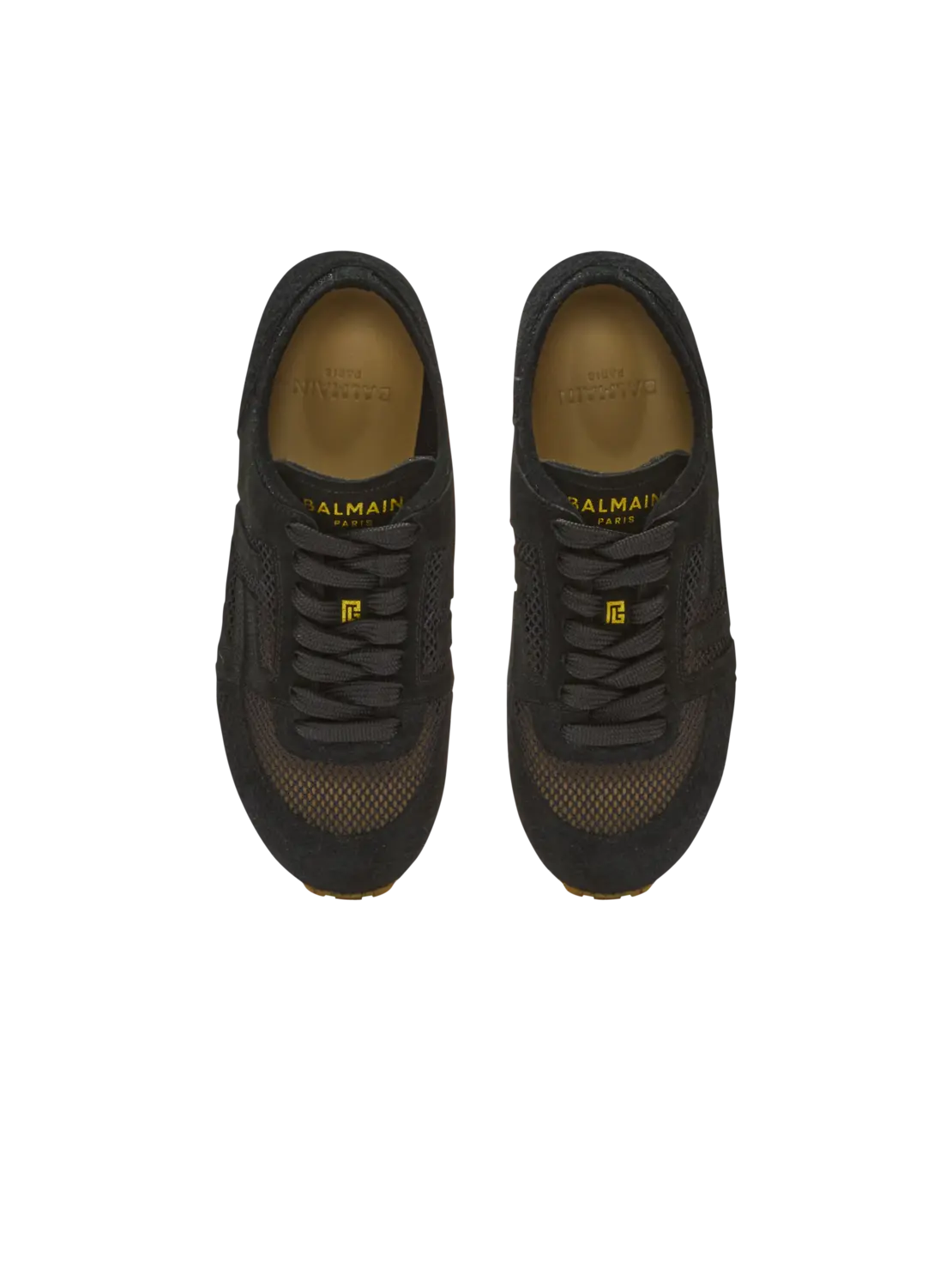 Кроссовки Racer 45 из телячьей кожи, замши и нейлона Balmain, белый/черный — фото 3