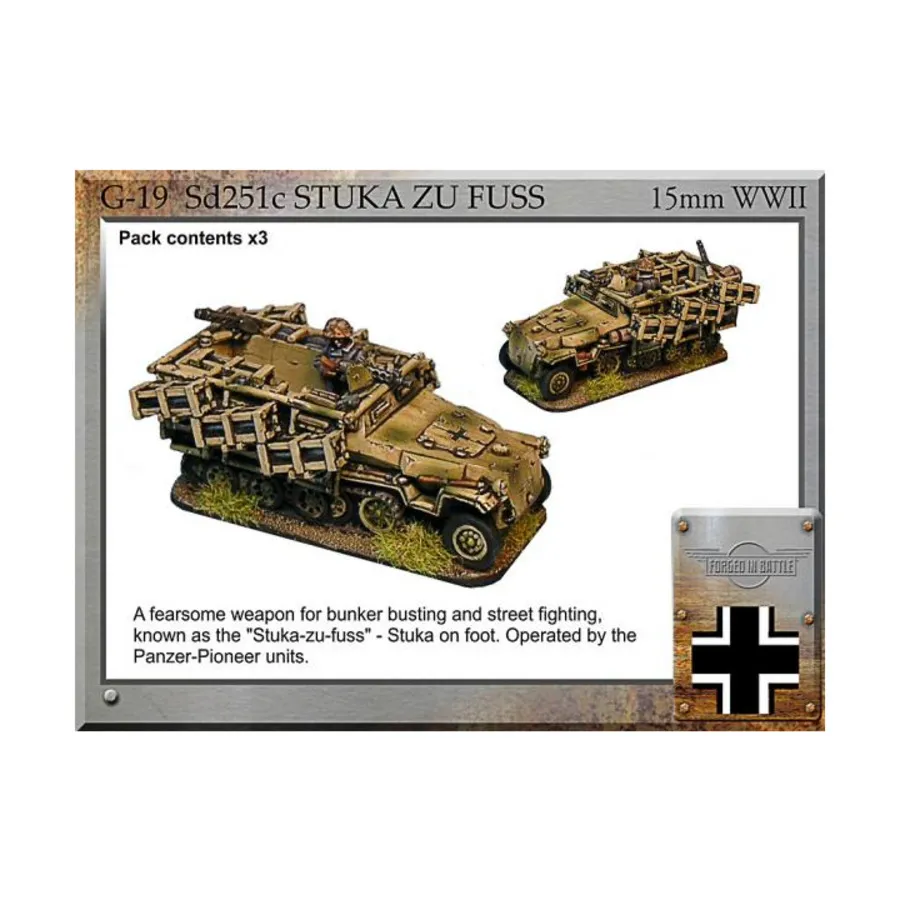 

Sd251c Штука Зу Фусс, WWII Miniatures - German Vehicles (15mm)