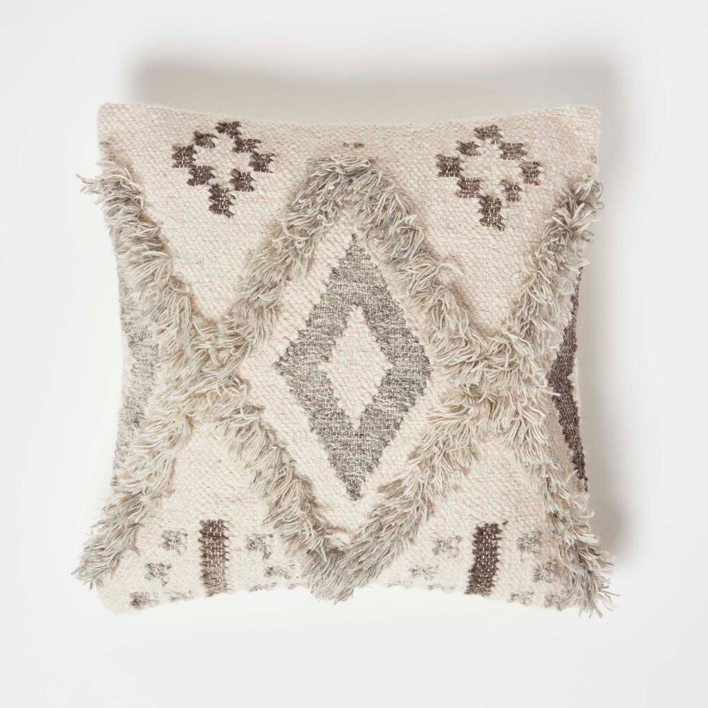 

HOMESCAPES Подушка Kilim Alta кремовый бело-серый - подушка 45 х 45 см с наполнителем