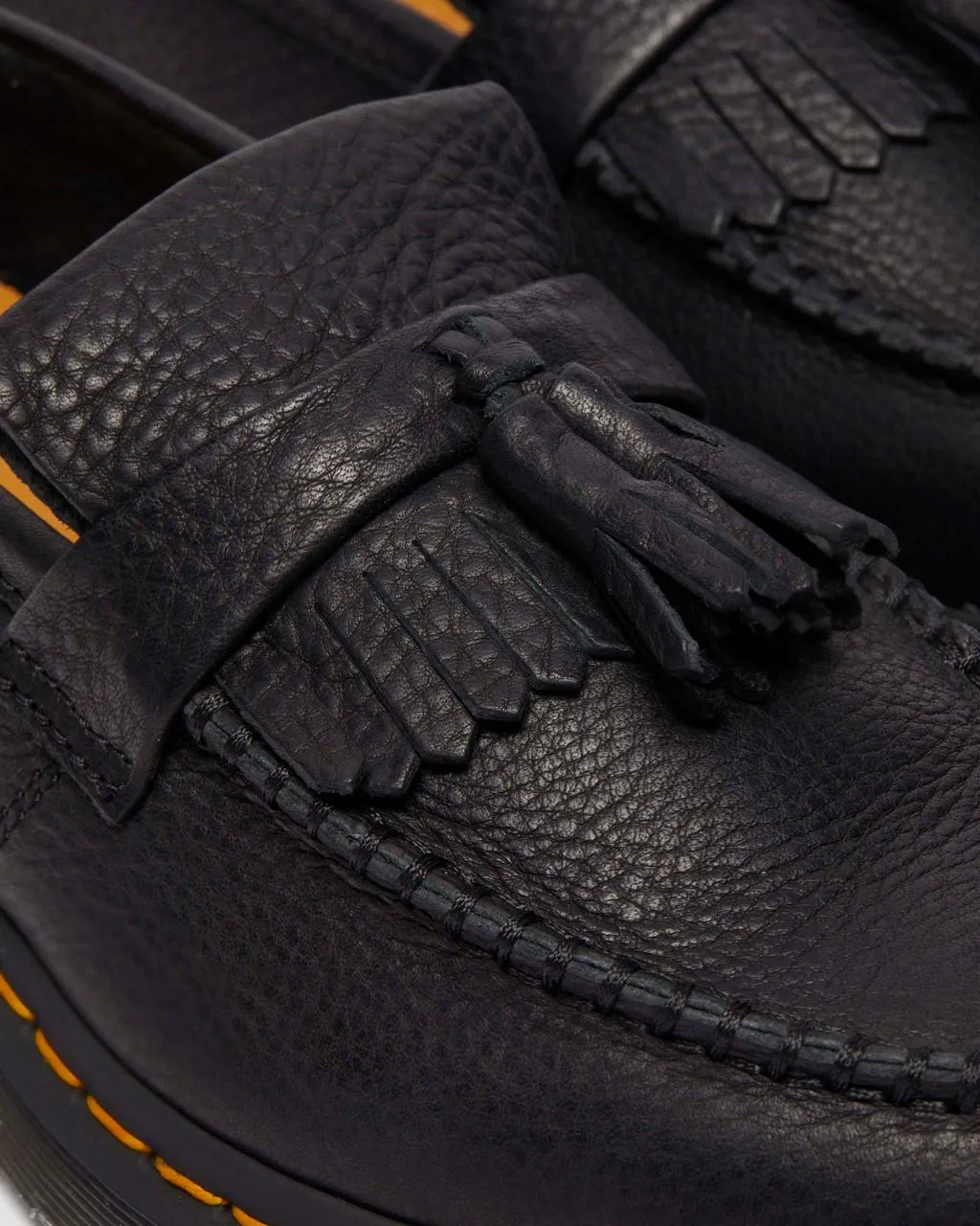 Желтые кожаные лоферы Dr. Martens Adrian Stitch Ambassador, цвет Black — Ambassador — фото 3