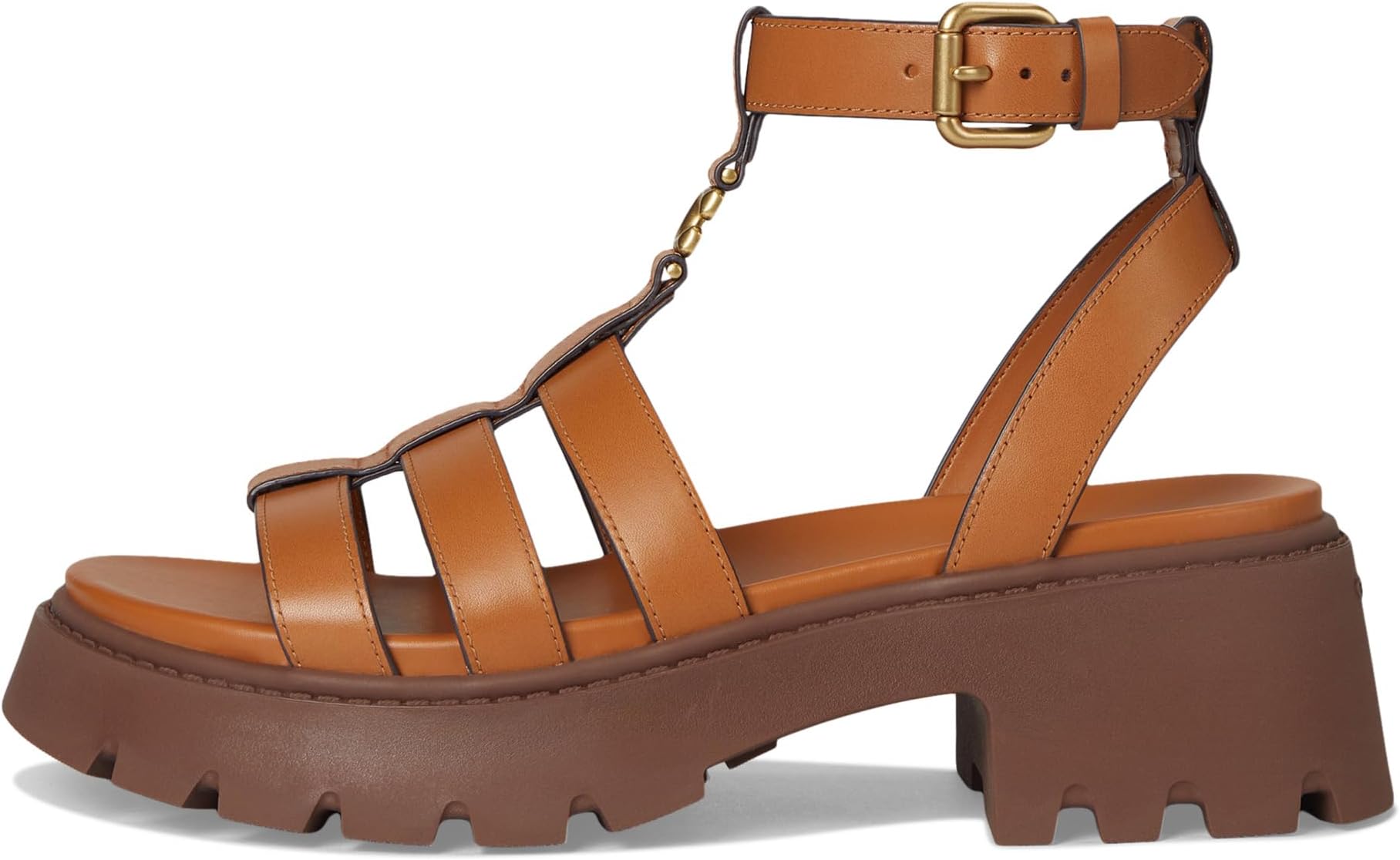 Сандалии COACH Sculpted C Platform Fisherman Sandals, цвет Cognac — фото 4