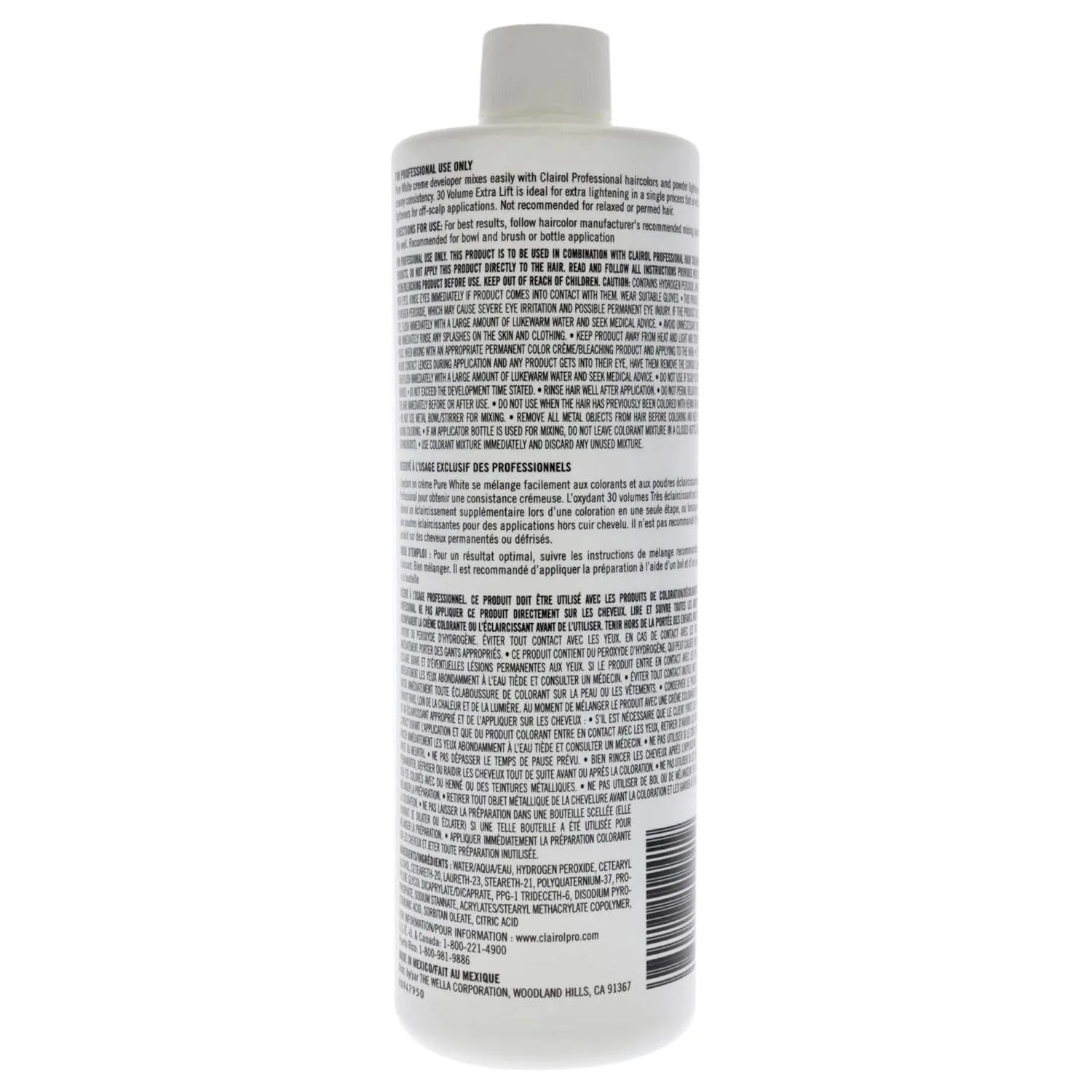 Осветляющий и закрашивающий седину блендер Clairol Professional Pure White 30 Volume 473 мл (2 шт.), White — фото 3