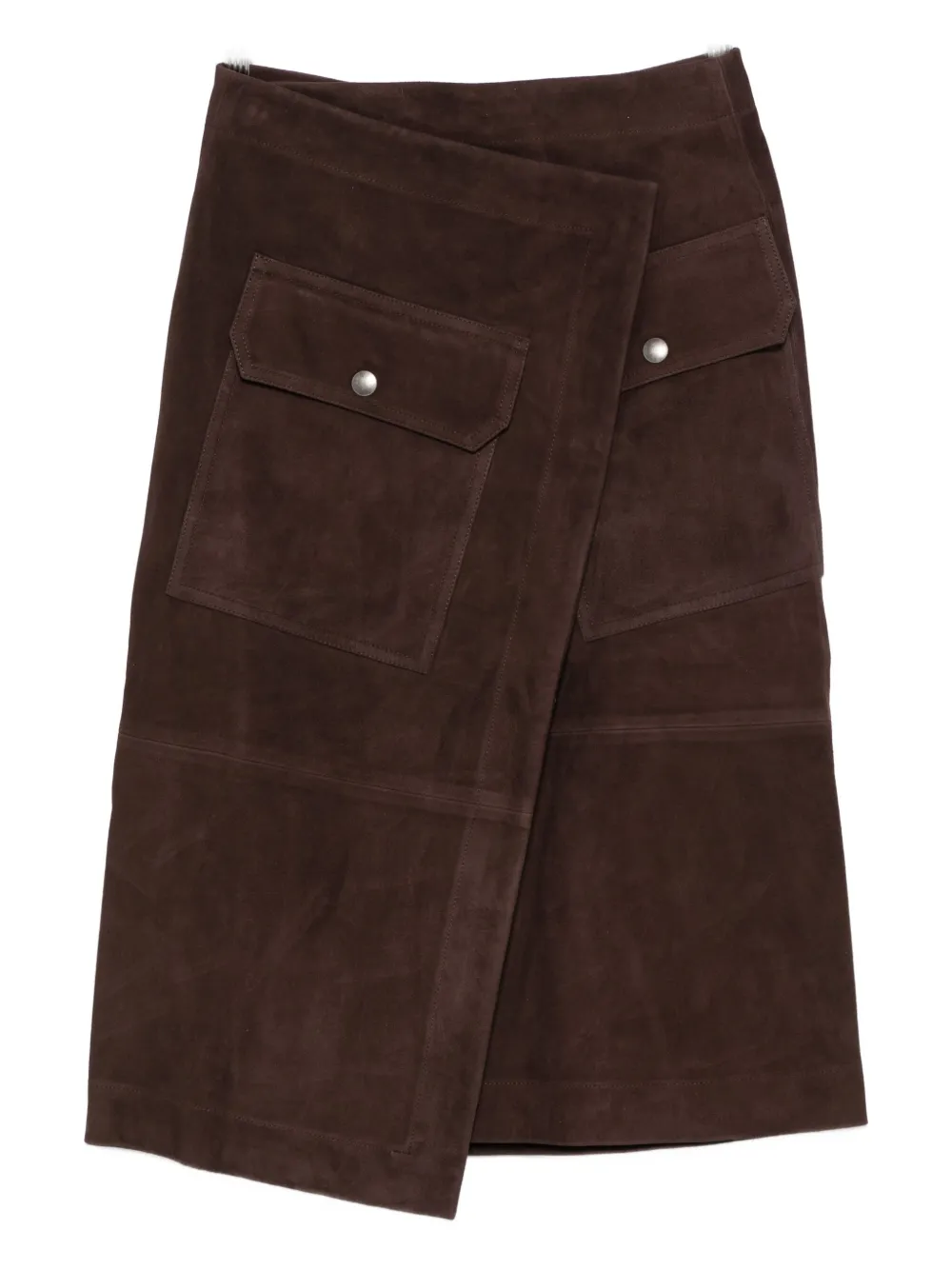 

Юбка с запахом и накладным карманом Co, коричневый