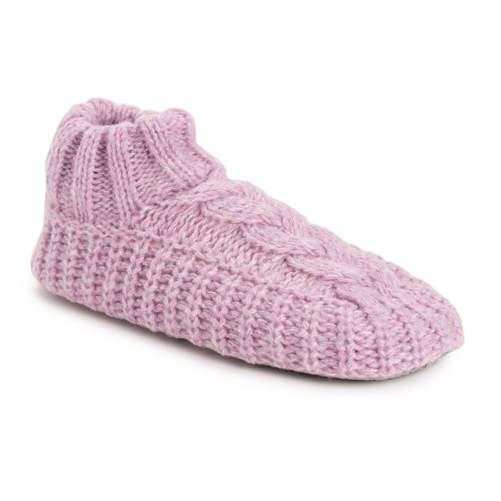 

MUK LUKS Женские тапочки до щиколотки со свитером и манжетами, цвет Frosted Pink