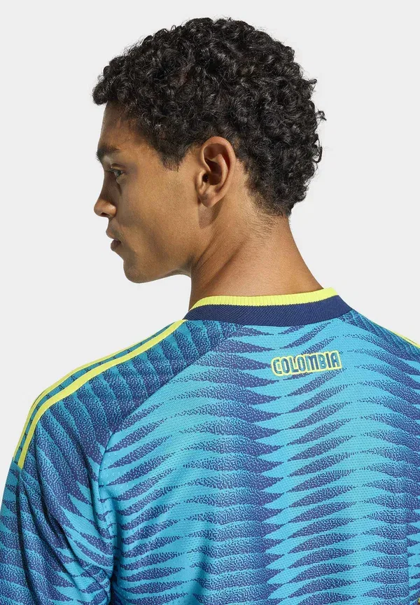 Футболка Adidas Performance Colombia 26 away authentic national team, цвет загадочный бирюзовый, темно-синий — фото 4