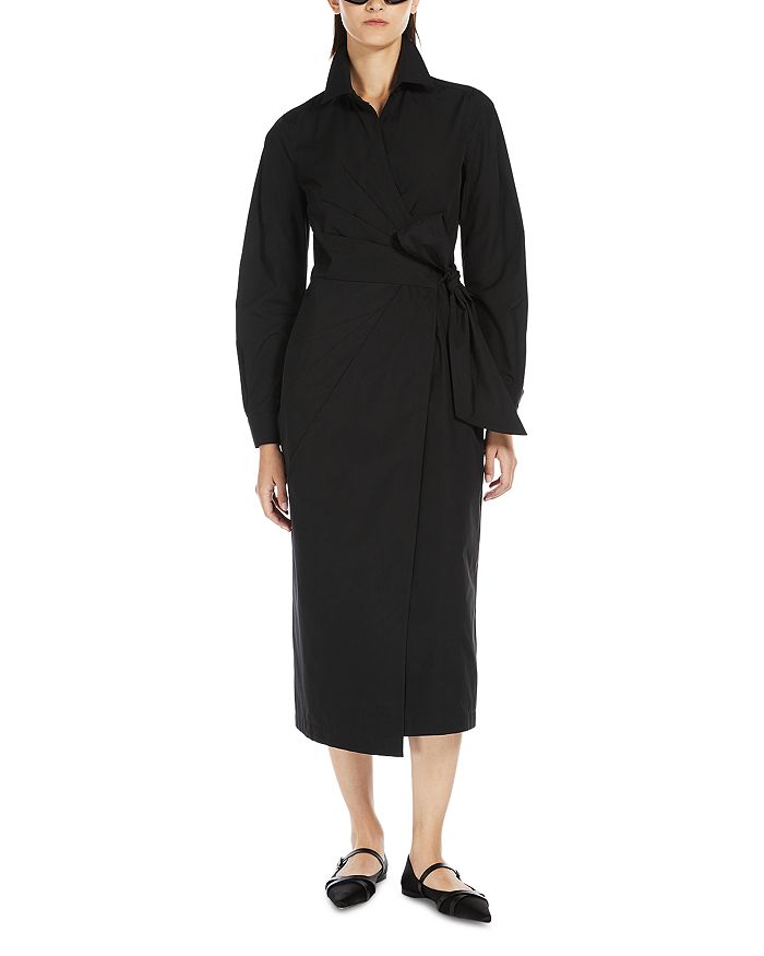 

Платье-халат Agrume с длинными рукавами Max Mara, черный