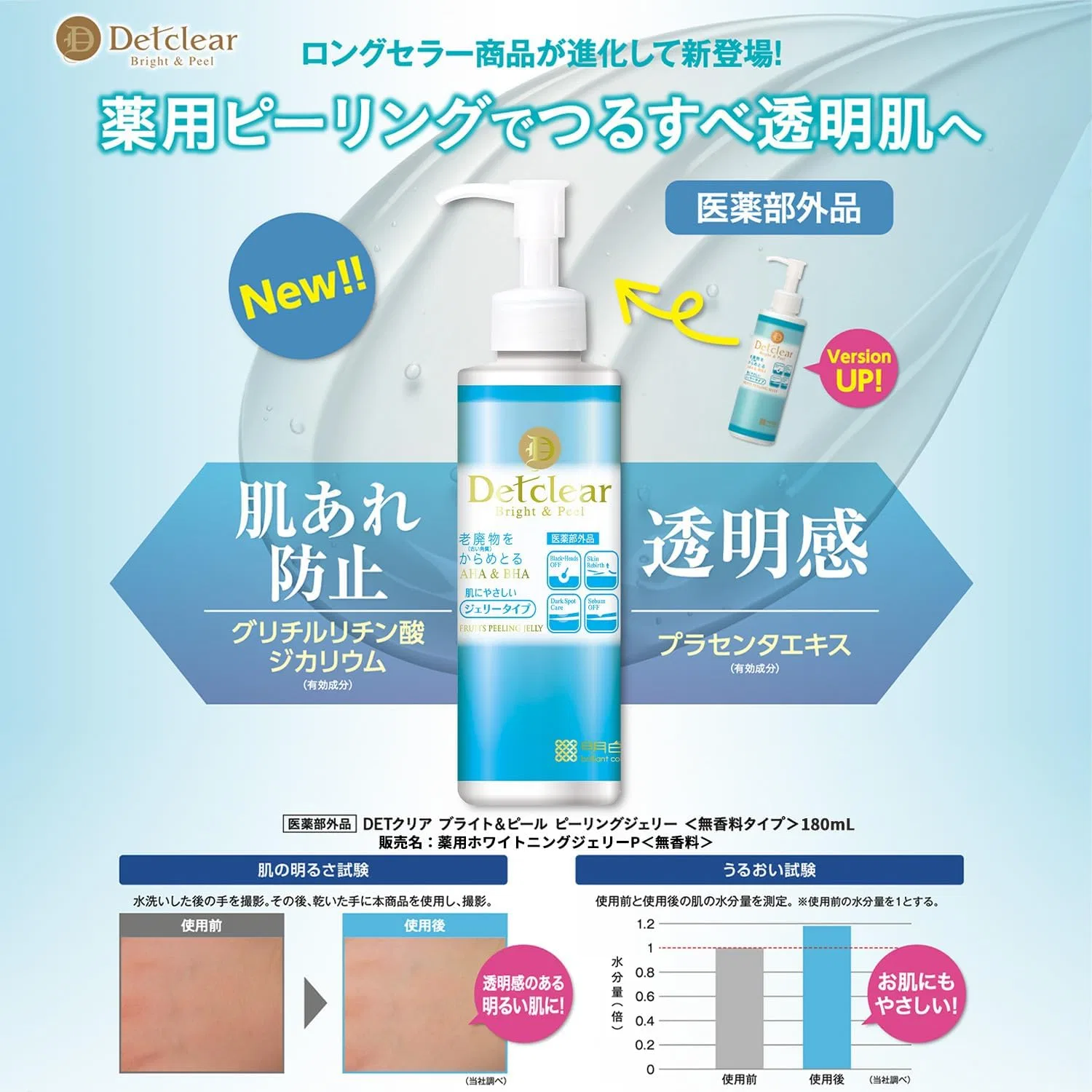 Скраб-желе пилинг DET Clear Bright & Peel Peeling Jelly, 180 мл, без отдушки — фото 2