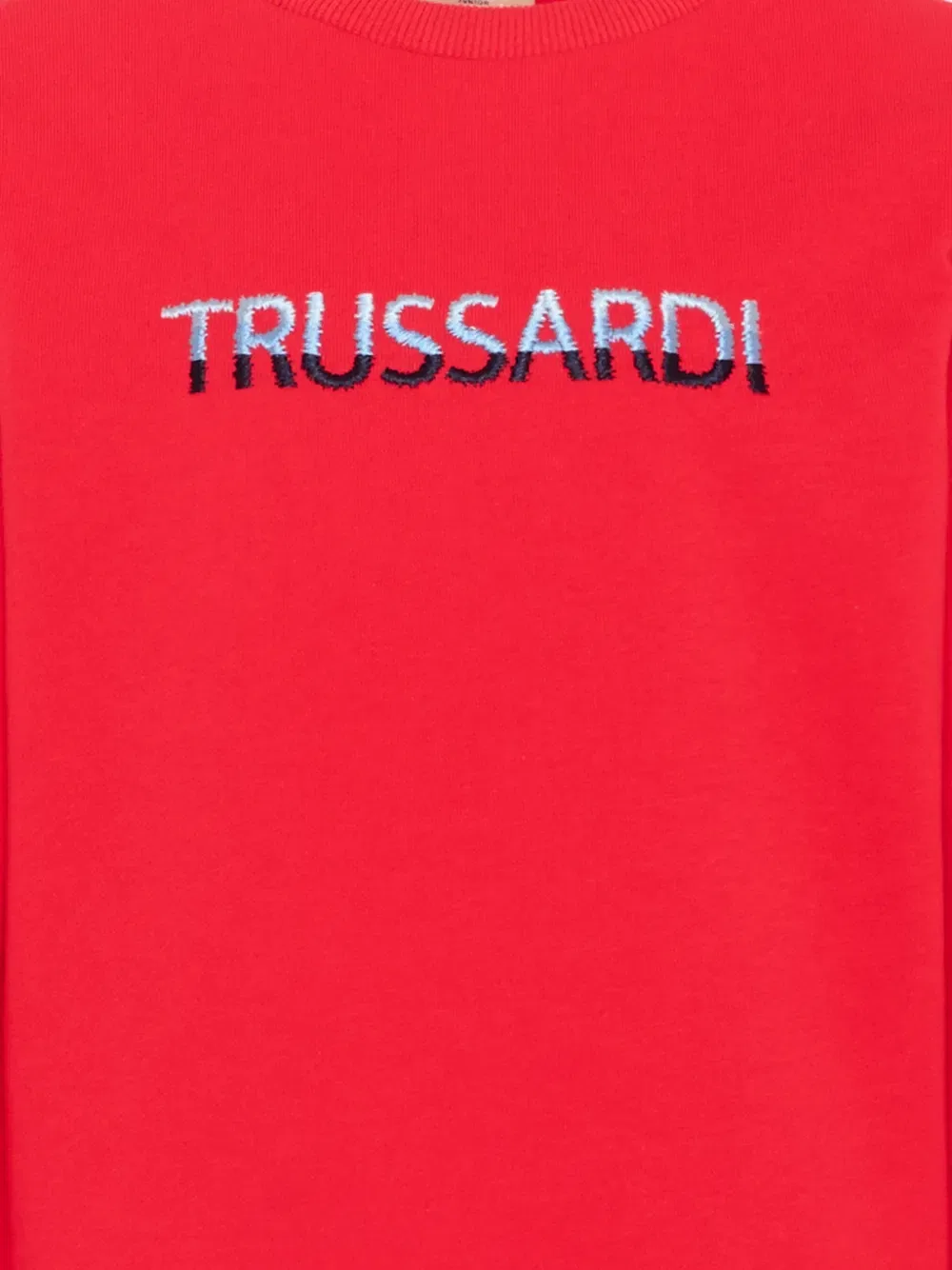 Толстовка с вышитым логотипом Trussardi Junior, красный — фото 3
