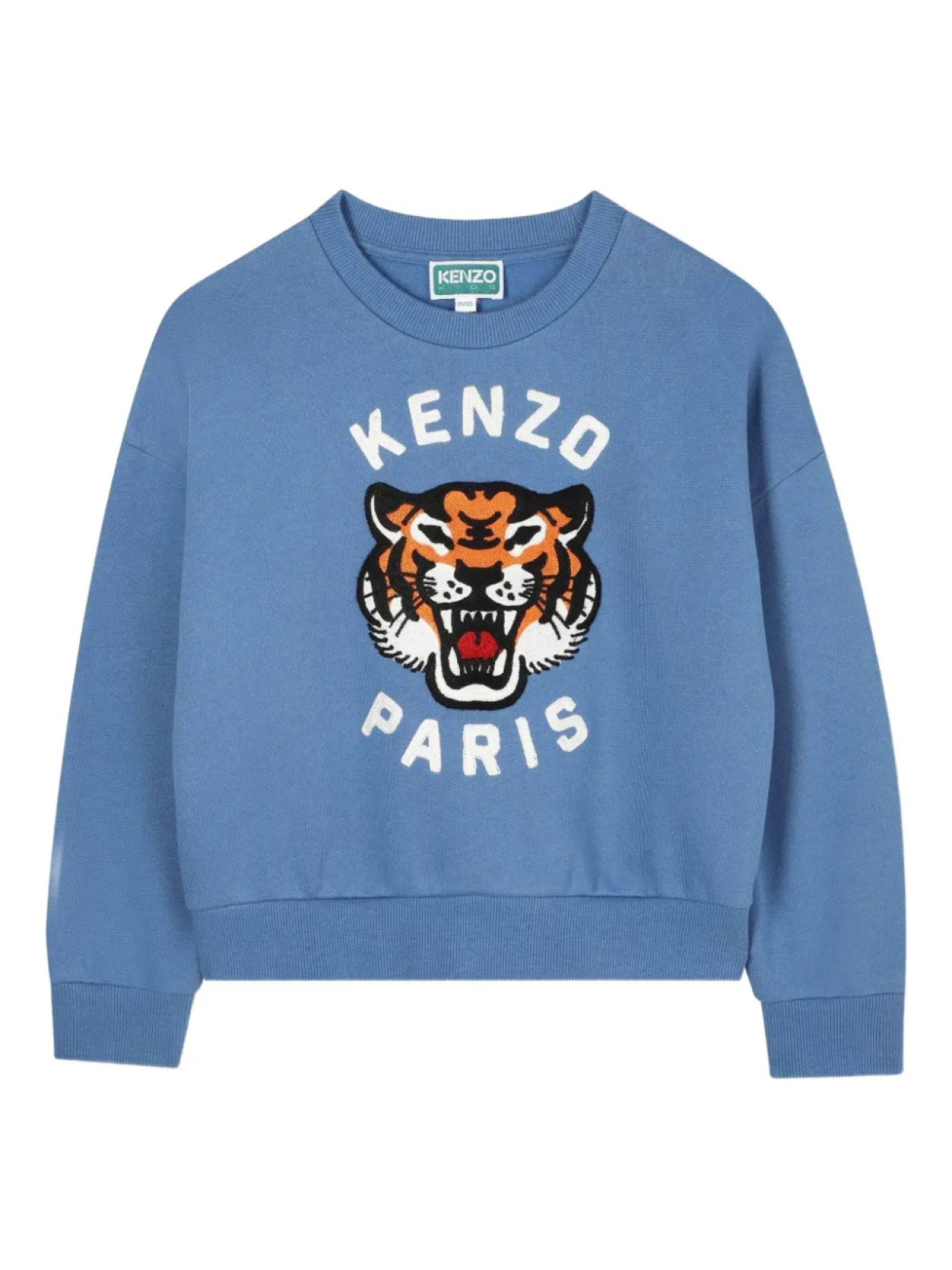 

Kenzo Kids толстовка с вышивкой Tiger Head, синий