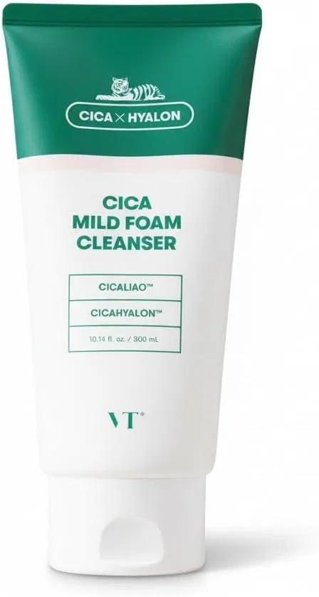Пенка для умывания VT Cosmetics — VT CICA Mild Foam Cleanser, , зеленый/белый, 300 мл