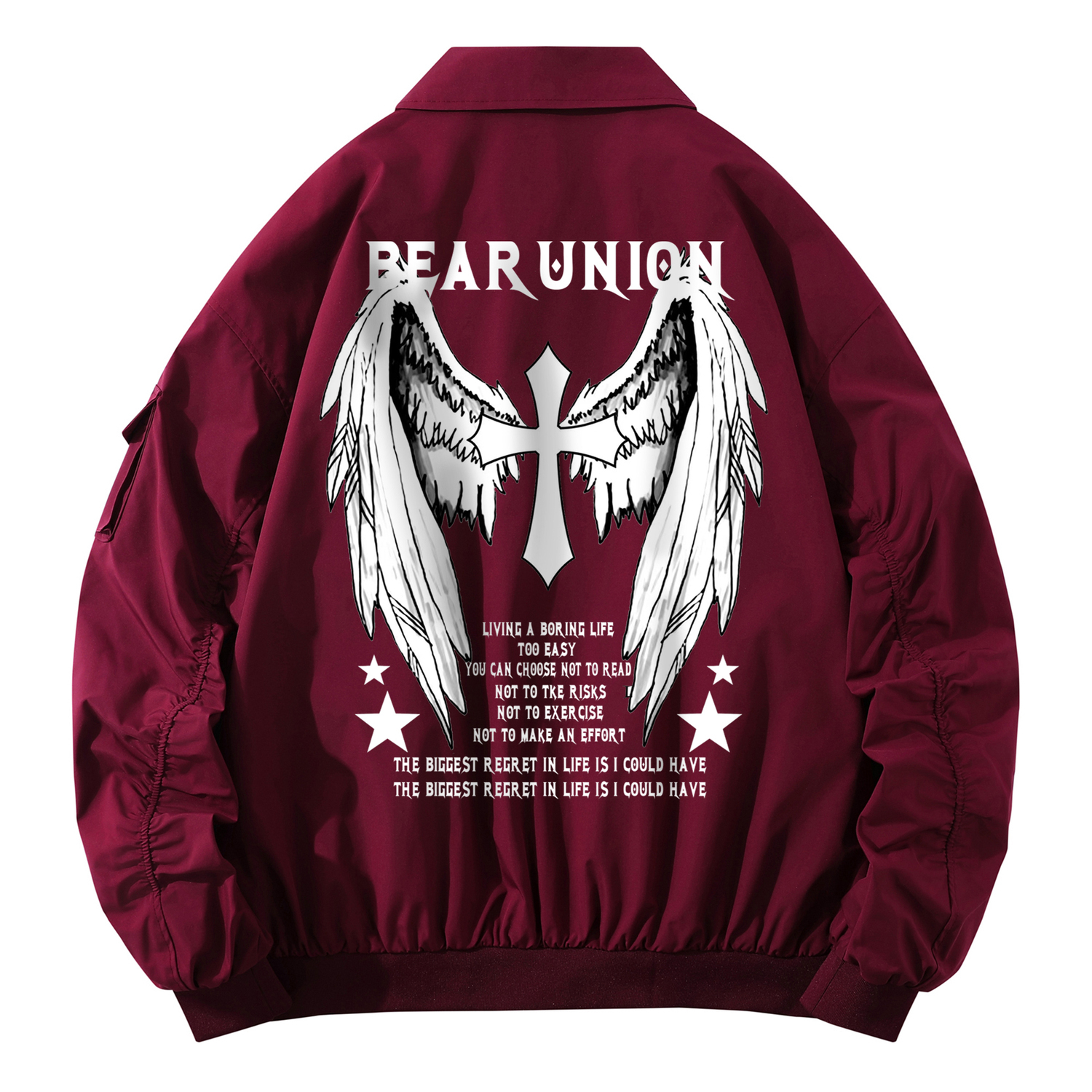 

BEAR UNION Винтажная куртка унисекс, Dark Red
