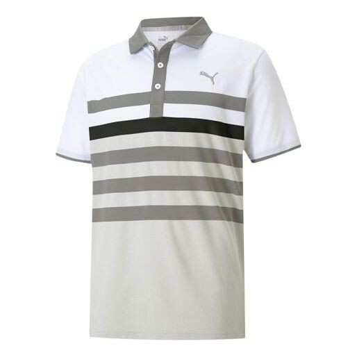 

Рубашка поло mattr one way golf polo shirt 'grey white black' Puma, серый