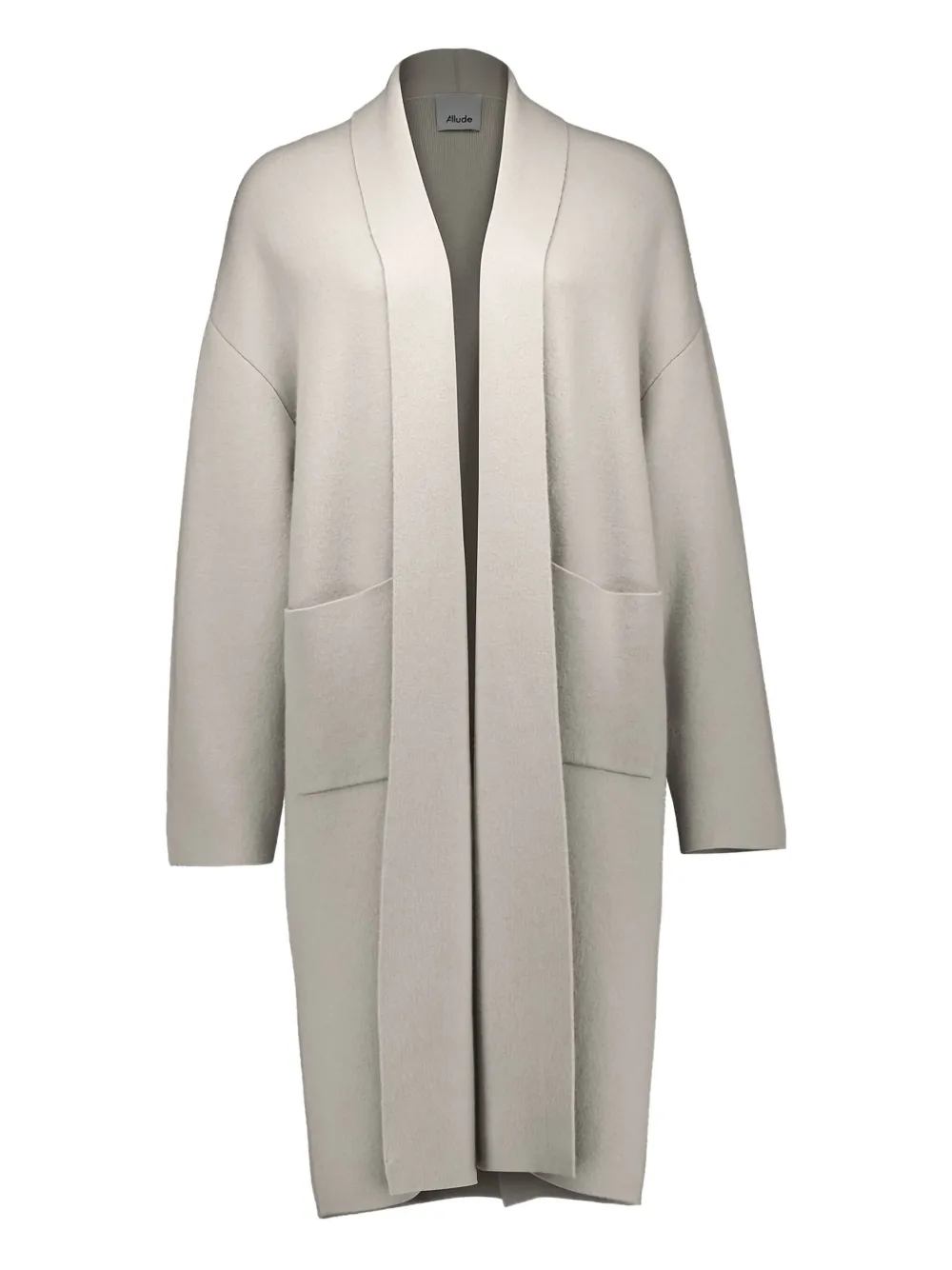 

Вязаное пальто с накладными карманами ALLUDE, серый