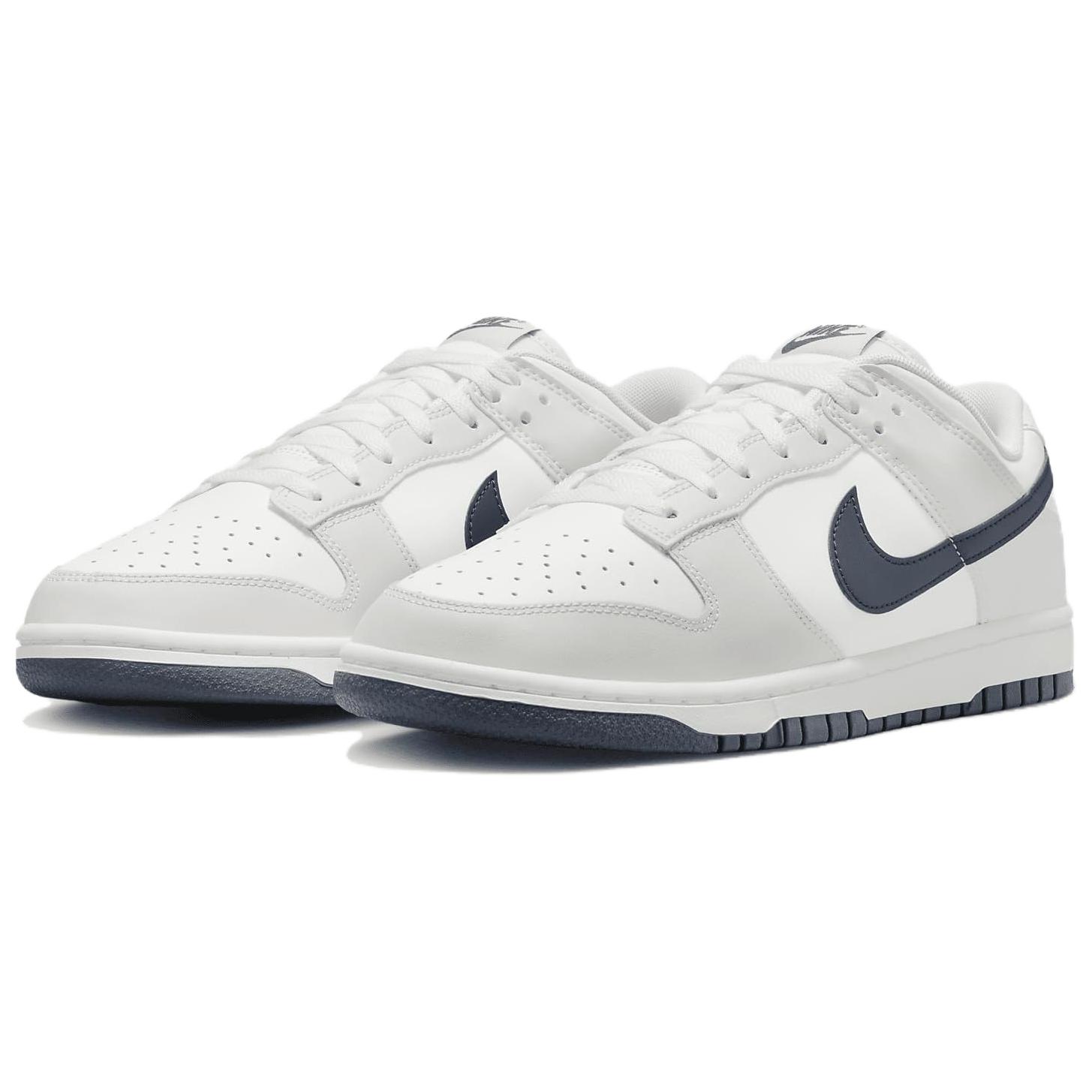 Nike Кроссовки Dunk Low Retro White Midnight Navy — фото 4