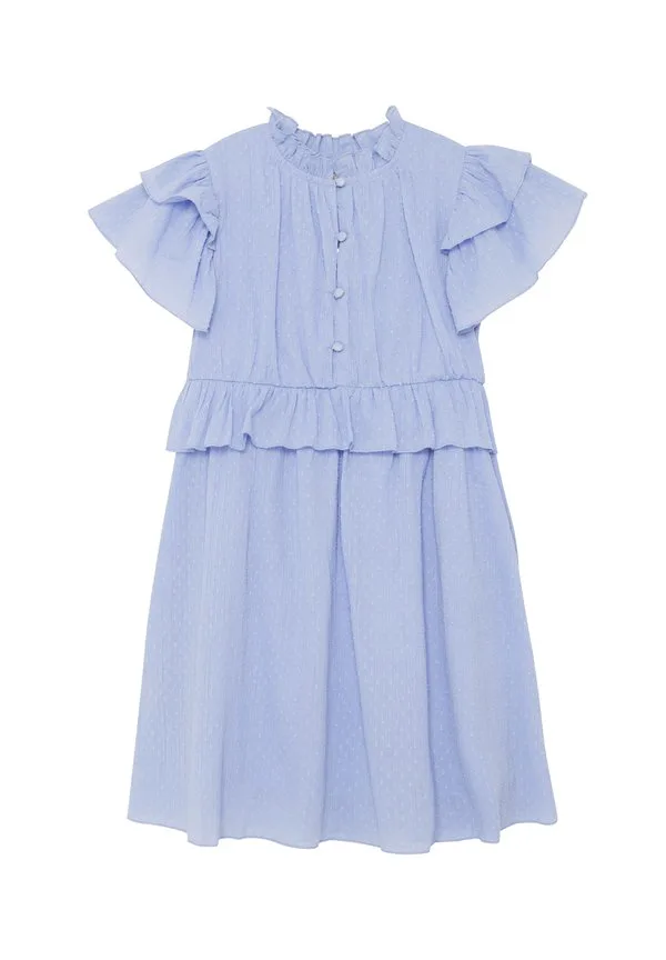 Платье-Халат с короткими рукавами из ткани добби Creamie, Blue Lustre