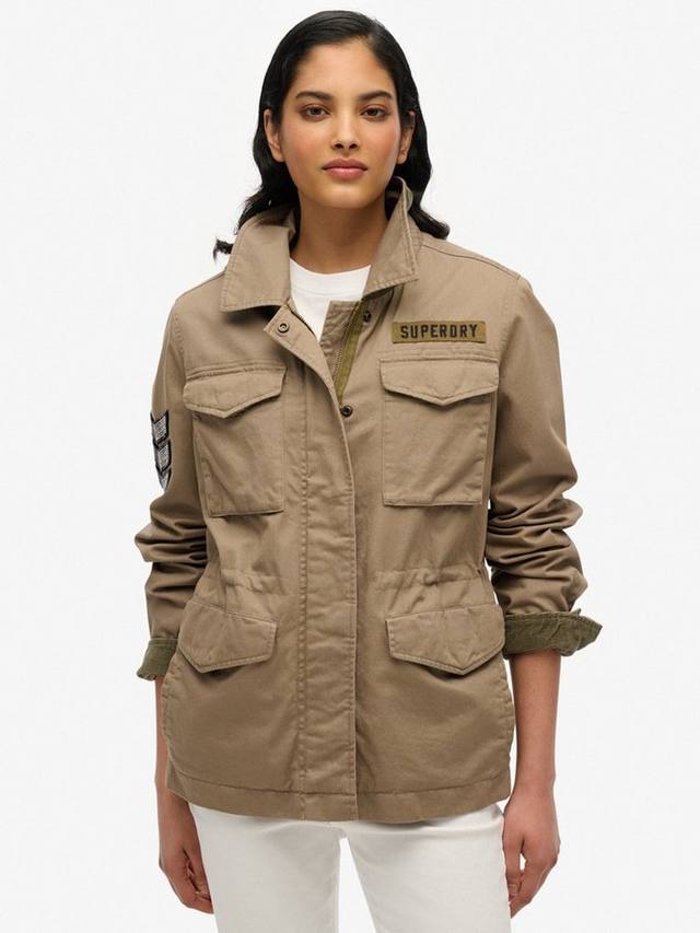 

Женская куртка Superdry m65 с накладными карманами, бежевый