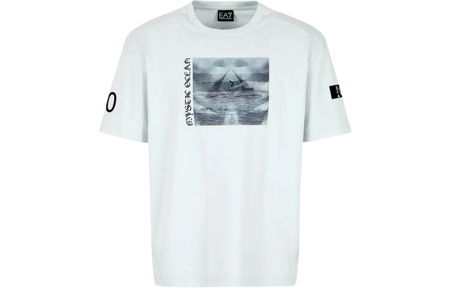 Футболка с логотипом EA7 Emporio Armani серая-голубая