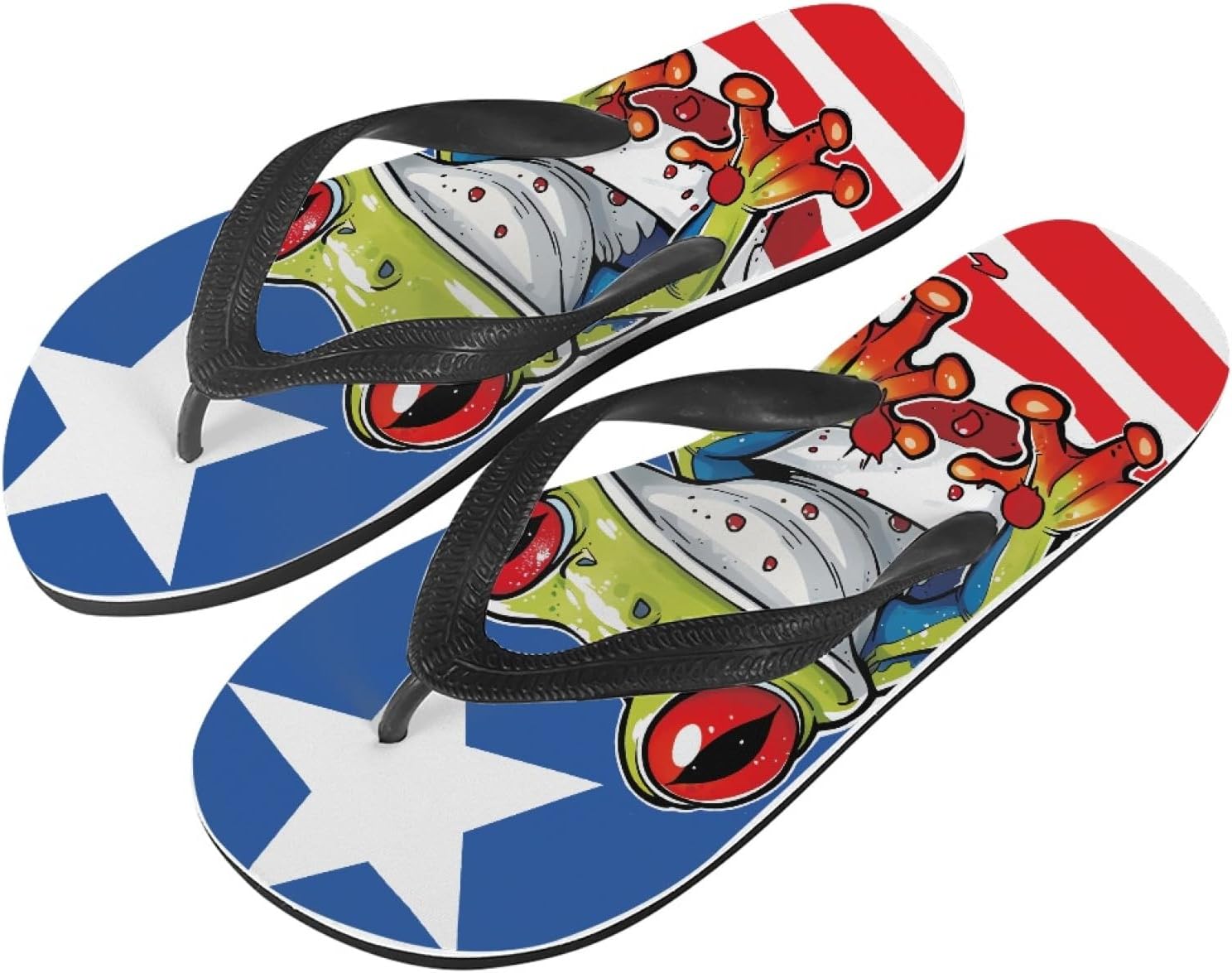 

Спортивные шлепанцы Pugasmiru для женщин и мужчин, удобные, легкие, для отдыха на природе, летом и на пляже, с принтом «тигровая шкура», American Flag Frog