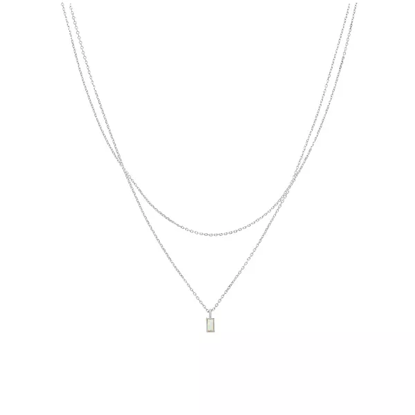 

Ожерелье из стерлингового серебра с двумя предварительно наложенными опалами – изящное, выразительное, в стиле, поцелованном солнцем Bearfruit Jewelry, silver