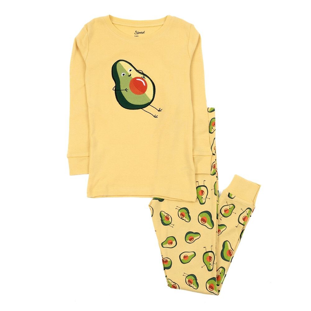 Детская хлопковая пижама из двух предметов Leveret Авокадо, цвет Avocado