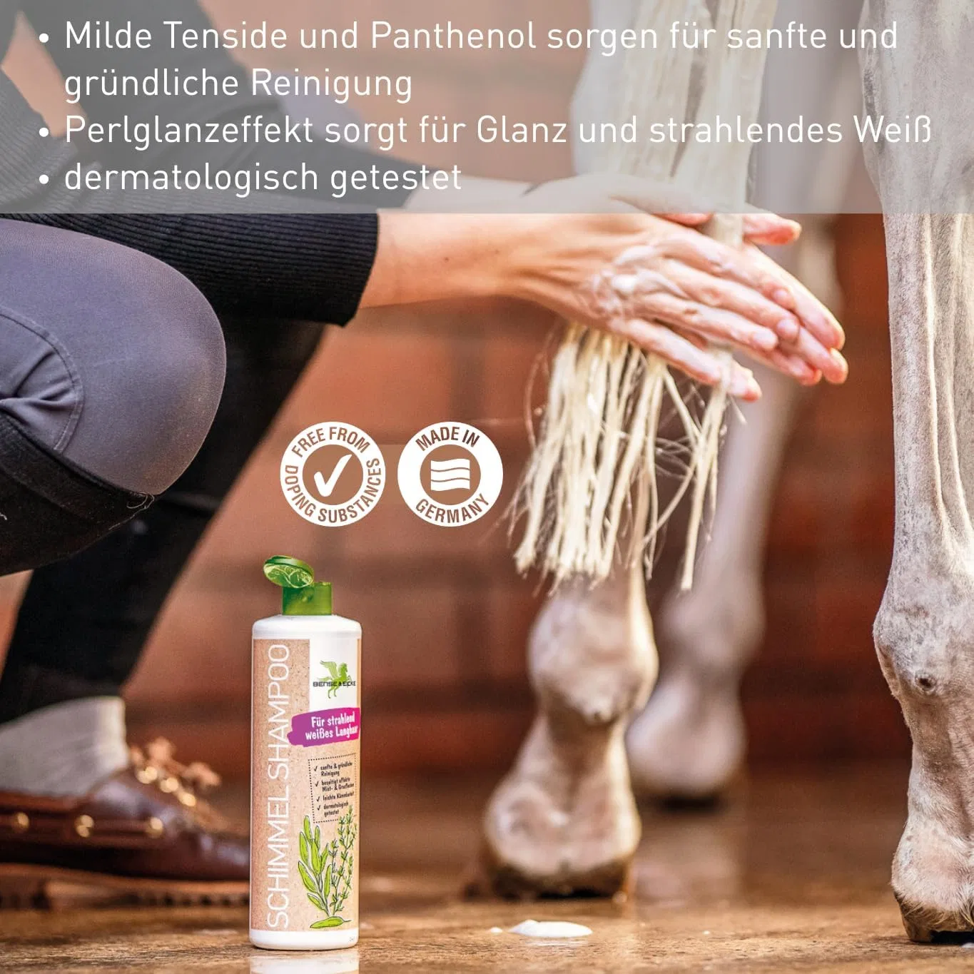 Шампунь для белых и светлых лошадей Bense & Eicke Schimmel Shampoo Parisol — фото 2