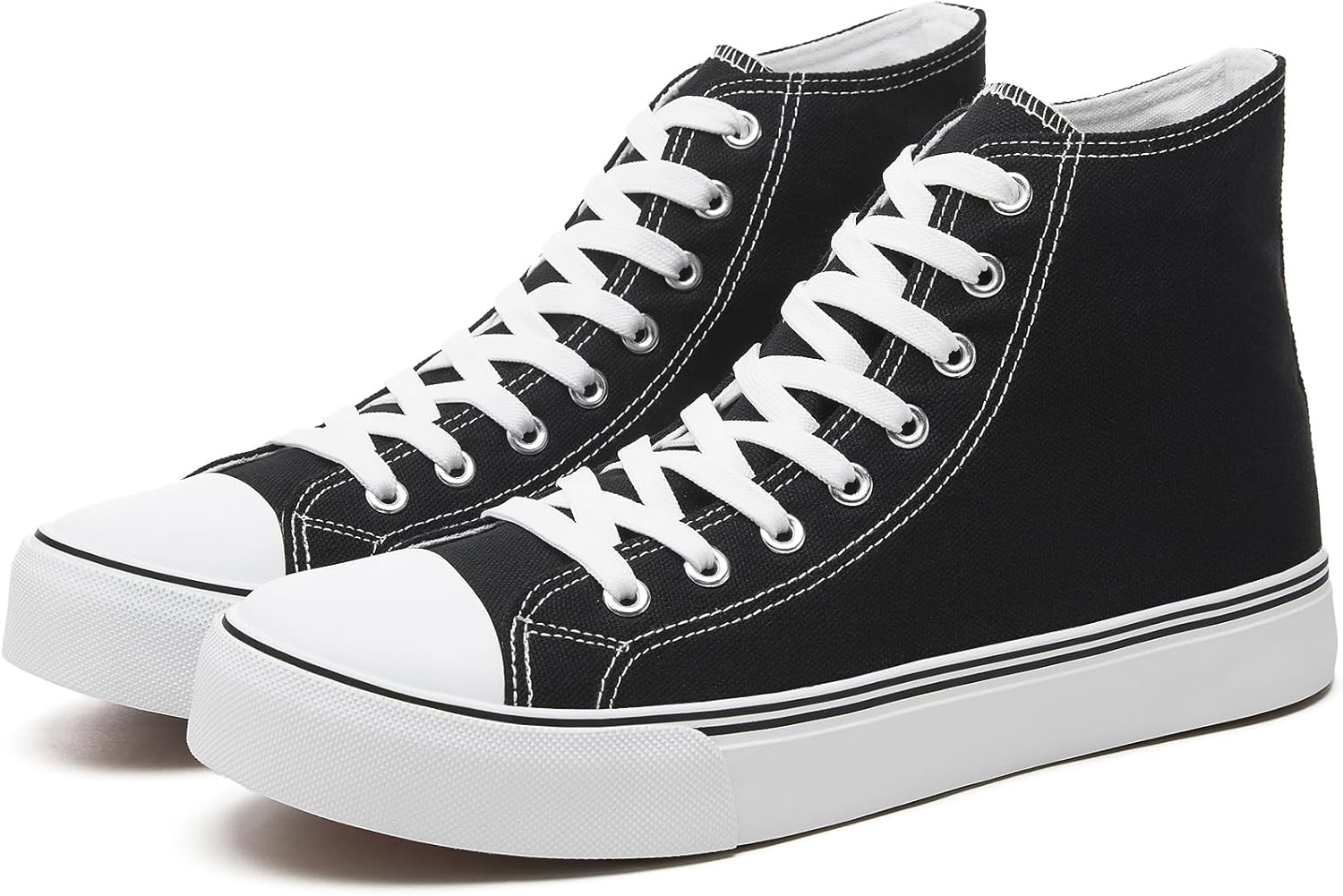 

Мужские высокие кеды Yageyan из холста, модные шнурованные прогулочные туфли, повседневные классические, черный