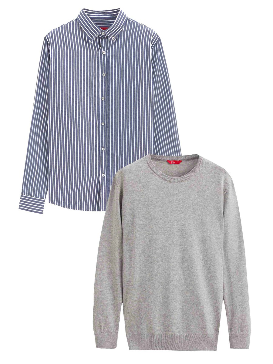 

Рубашка на пуговицах классического кроя D’S Damat, цвет Navy/Grey