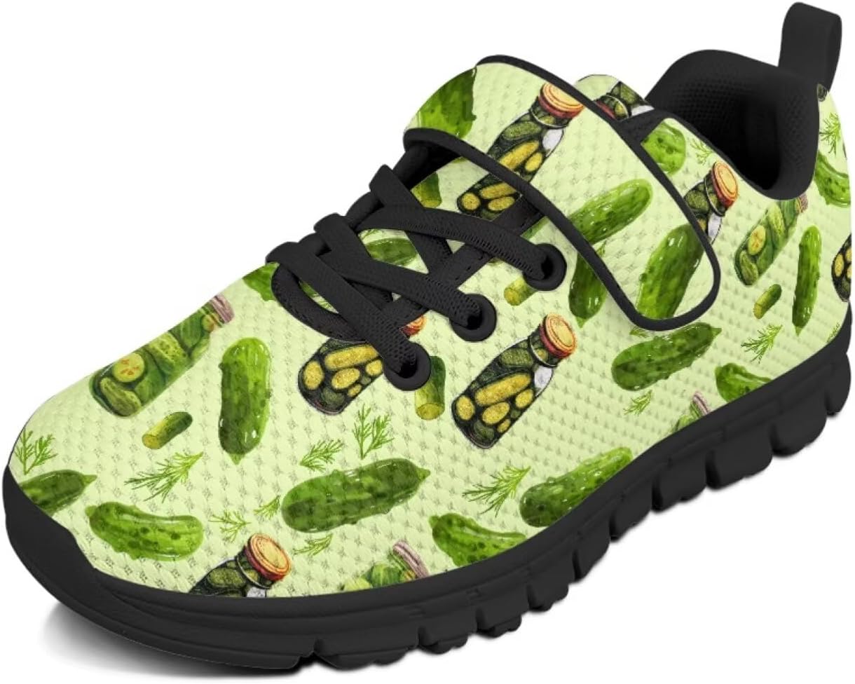 

Зеленые кроссовки для девочек, маленьких детей, нескользящие, для спорта, дышащие, легкие, с вязаной сеткой, для бега, школьные с одной пряжкой и шнуровкой Pointodoor