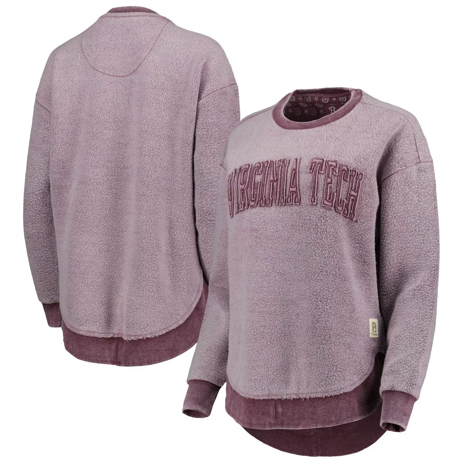 

Женский пуловер с пончовиллой Pressbox Maroon Virginia Tech Hokies