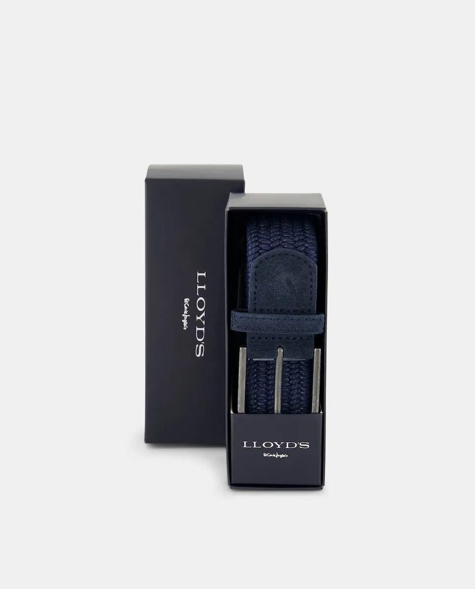 

Мужской плетеный эластичный ремень Lloyd's, индиго