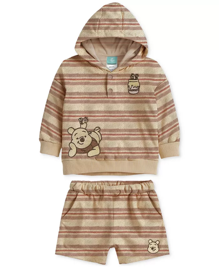 

Детский комплект из 2 предметов: толстовка с капюшоном и шорты Baby Winnie-the-Pooh Terry Disney, коричневый