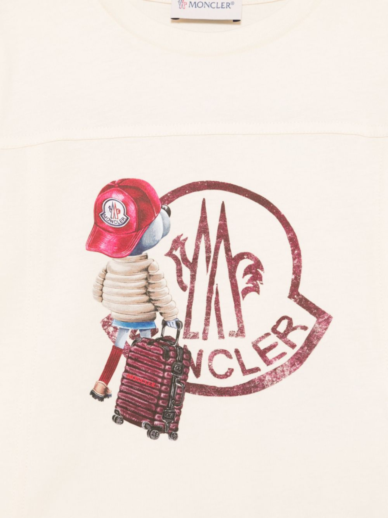 Moncler Enfant футболка с графичным принтом, нейтральный цвет — фото 3