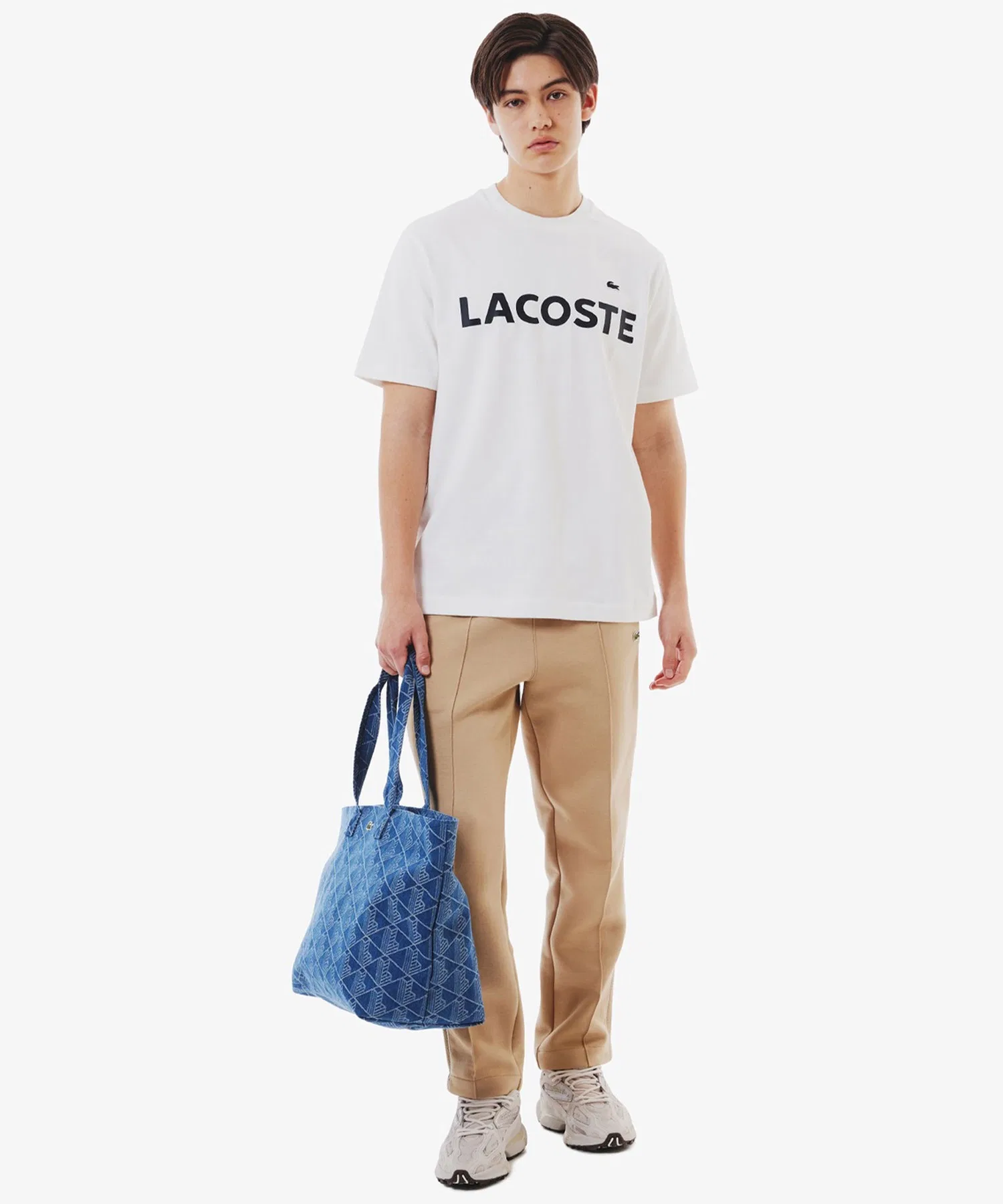 Футболка мужская Lacoste TH229999, хлопок, с логотипом, белый — фото 2