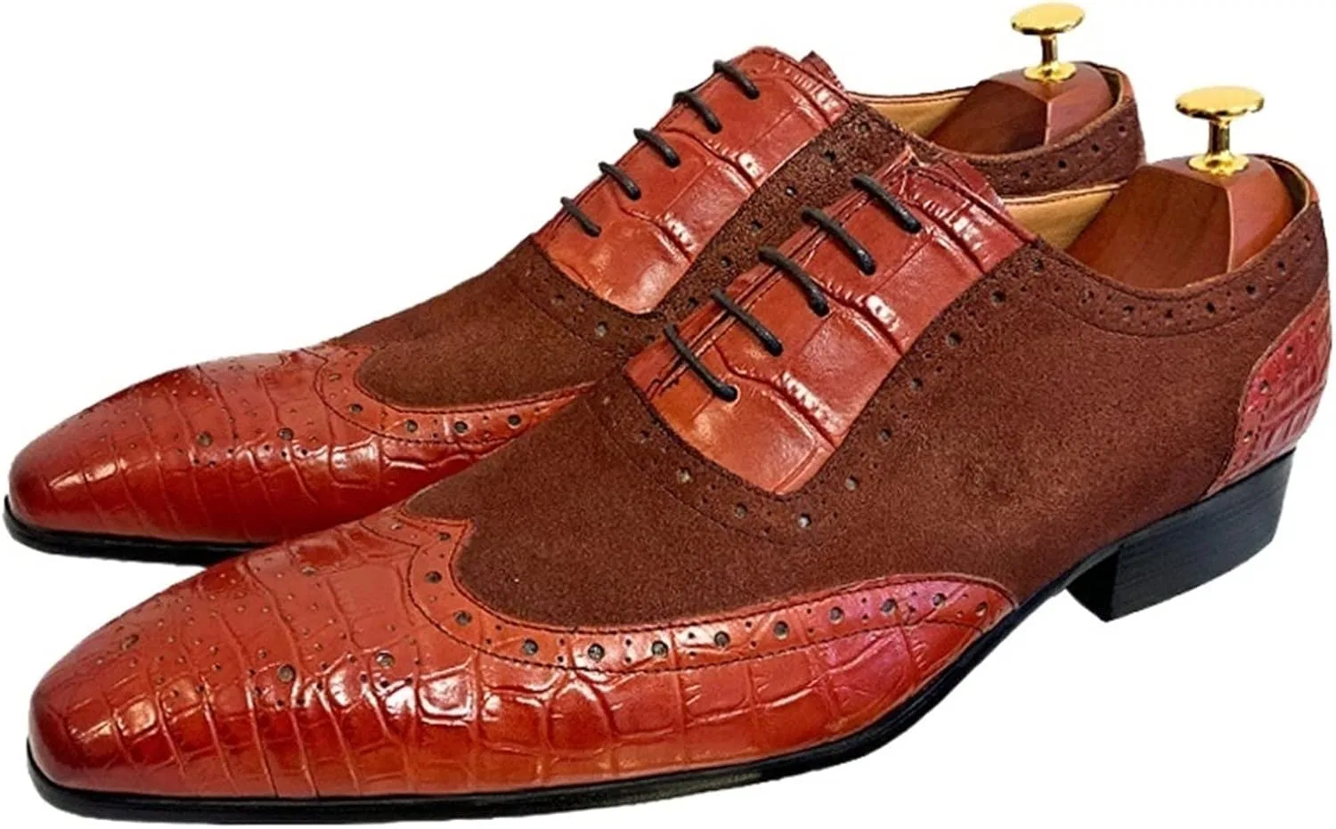 Туфли Herren Kleiderschuhe Herren Schnürung Herrenschuhe Schwarze Männer Lederschuhe (13) Generic, Braun