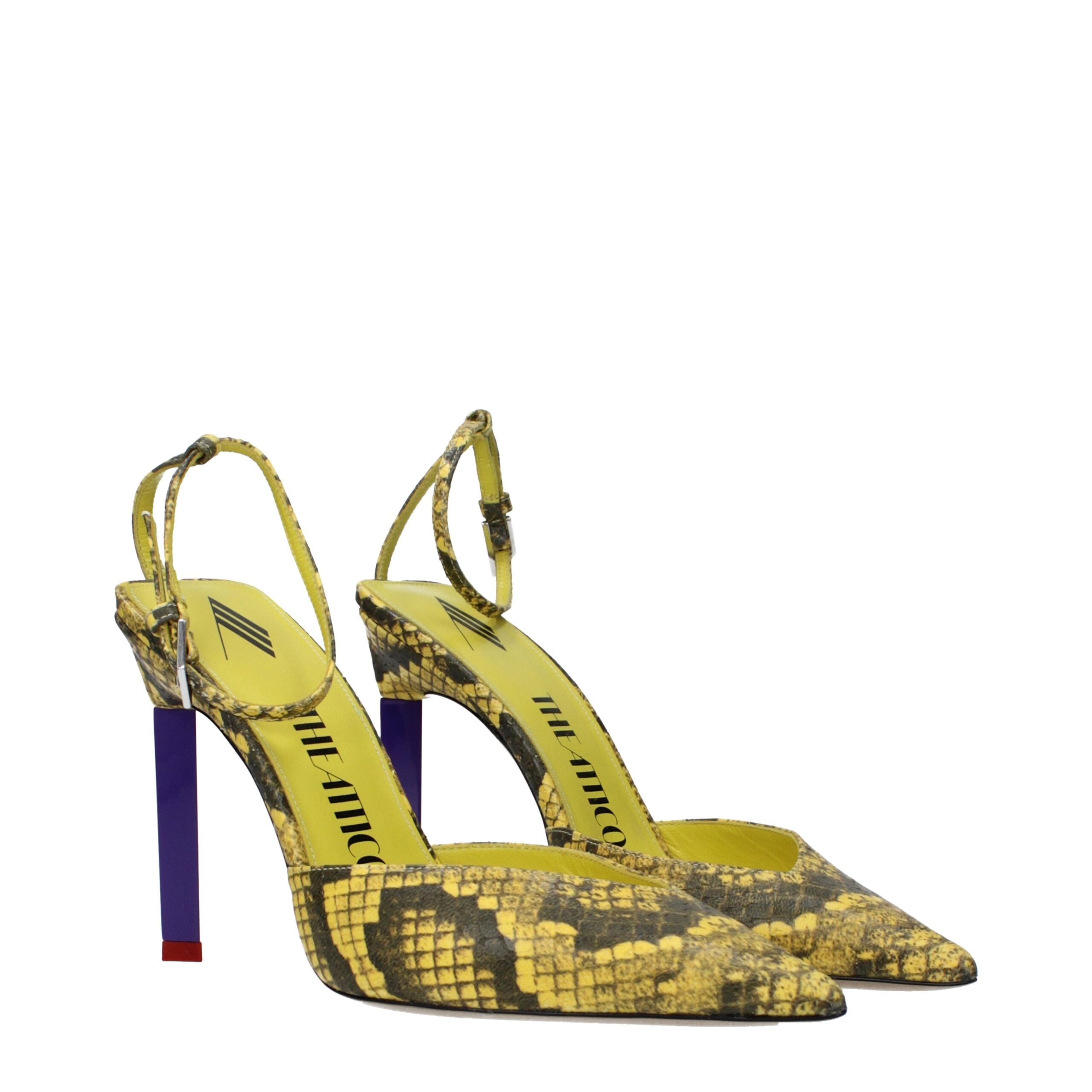 The Attico Leather Women's Sandal, желтый — фото 2