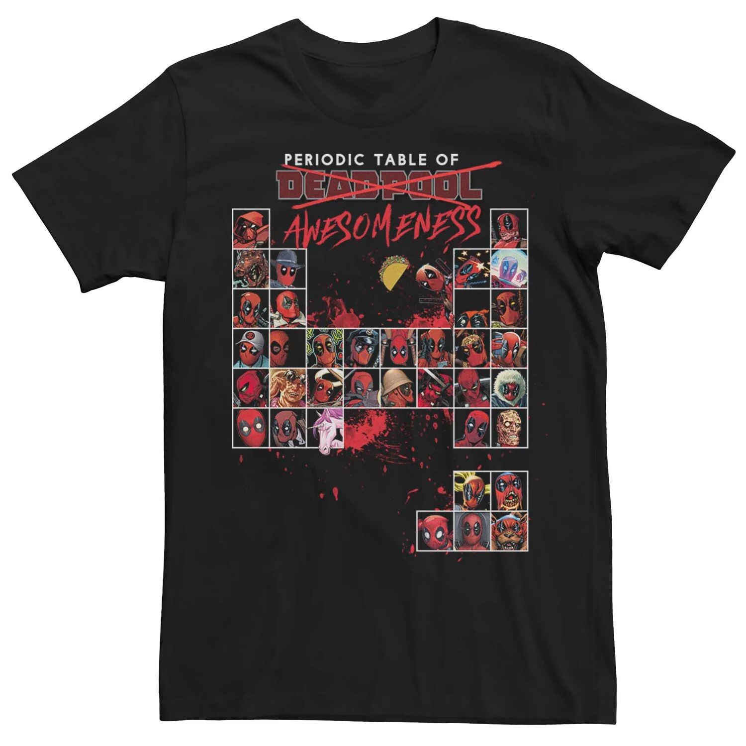 

Мужская футболка Marvel Periodic Table Of Deadpool Awesomeness Licensed Character