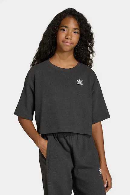 Футболка детская с принтом T-shirt dziecięcy Adidas Originals, черный — фото 4