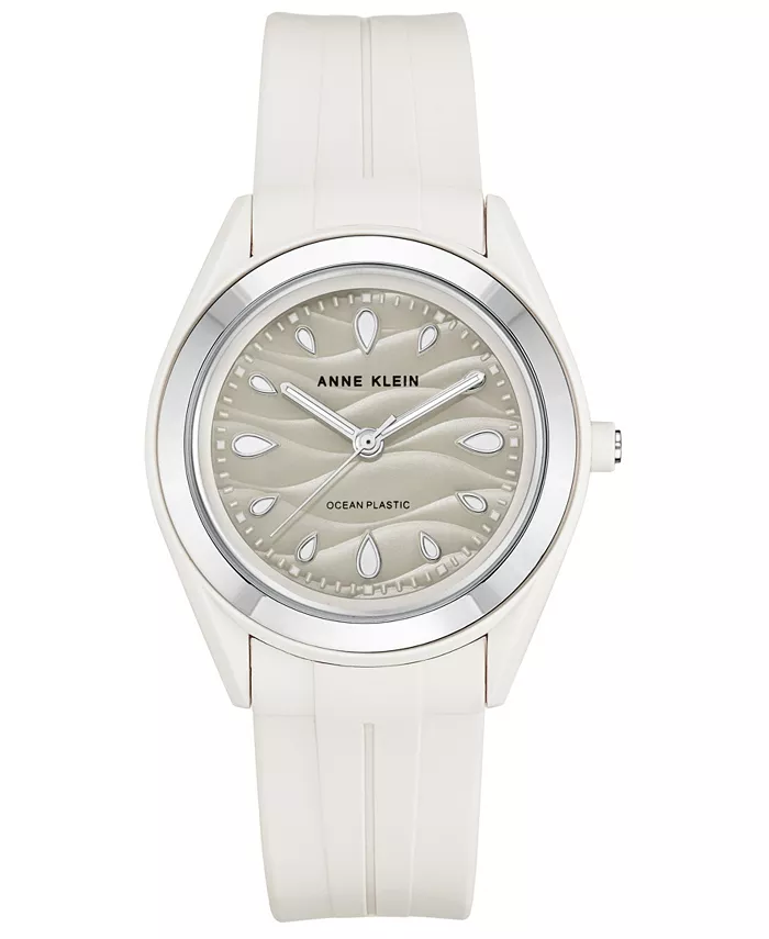 

Женские белые часы Solar Ocean Work, пластик/металл, 38.5 мм Anne Klein