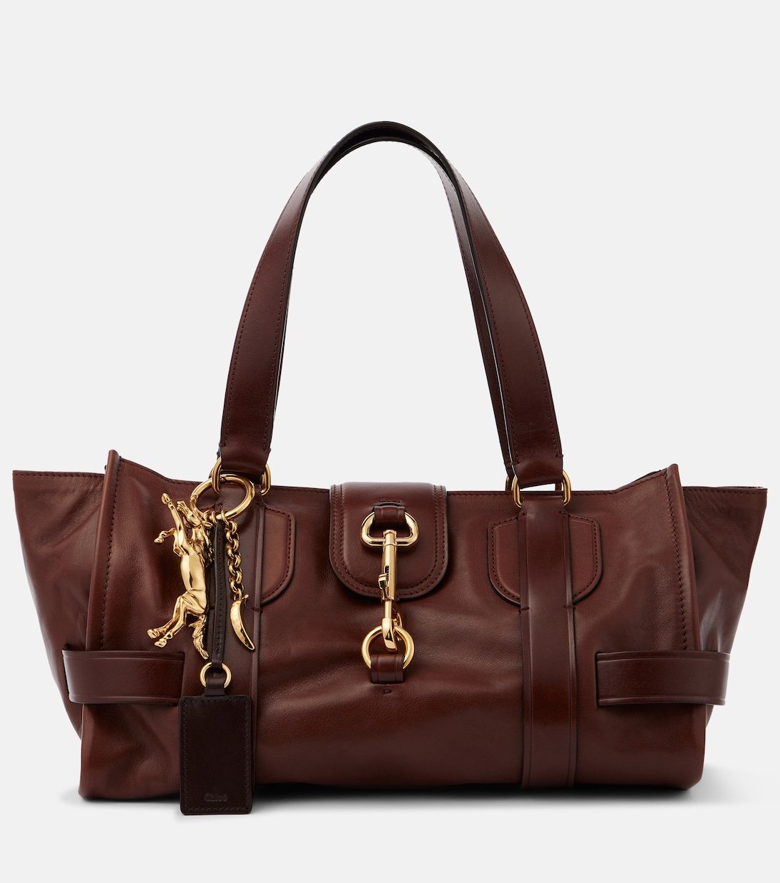 

Большая кожаная сумка-тоут Kerala 25 Chloé, Dark Ebony