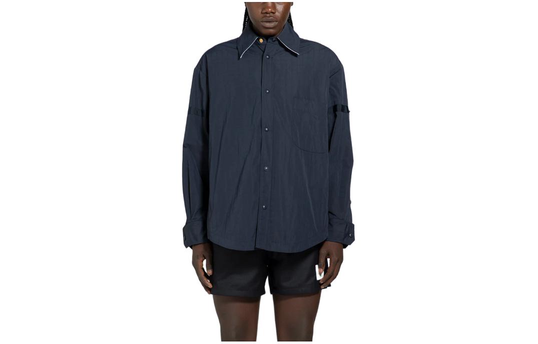 

Рипстоп Напульсники Оверсайз Рубашка-Куртка THOM BROWNE, Морской Синий, Коричневый, Рипстоп Напульсники Оверсайз Рубашка-Куртка THOM BROWNE, Морской Синий